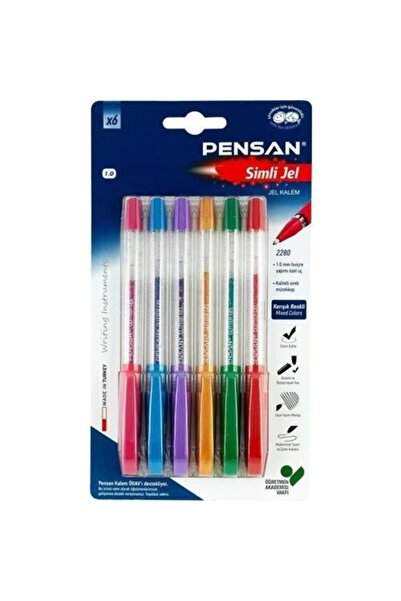 Pensan Tükenmez Kalem Jel Simli 1,0mm 6 Lı Bls Pe02228jkmt06 Tk.k