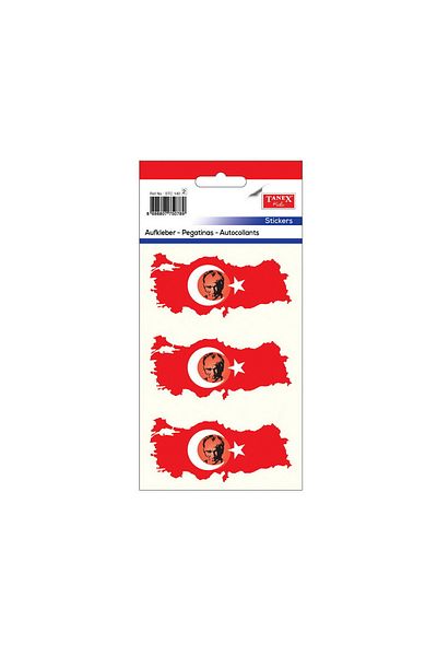 Tanex Stc-161 95x45 Mm Atatürklü Türkiye Sticker-2 Label 6 Pack