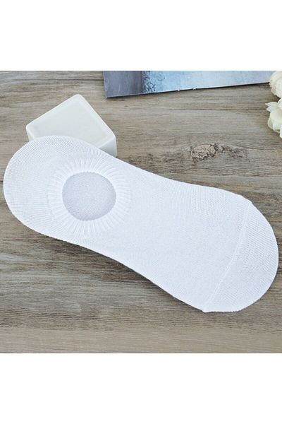 socksbox Πακέτο 6 Γυναικείες κάλτσες αθλητικών παπουτσιών από λευκό μπαμπού Bamboo Invisible (sneaker)