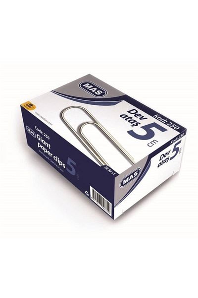 Mas 250 Paper Clips Giant 50 Mm (18 Boxes)