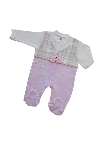 Bebelinna Baby Girl Pink Rabbit Vest Jumpsuit