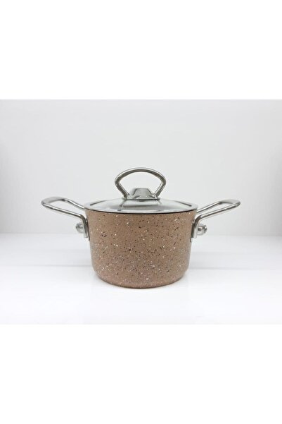 OMS PASLANMAZ Granit 12x7,5cm Mini Tencere Kahve