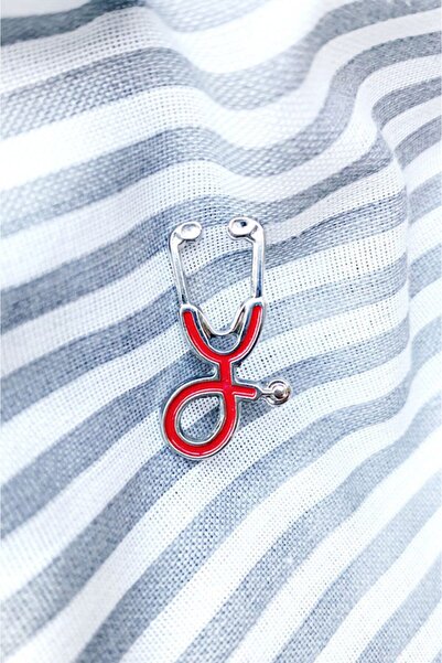 Bikutumutluluk Kırmızı Steteskop Doktor Rozet