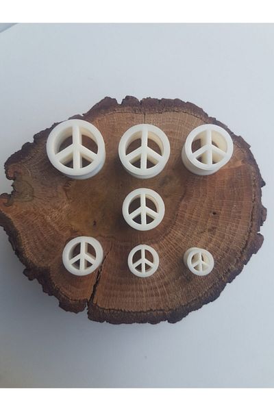 Karınca Piercing Peace Sign Elastic Soft 8mm White Tunnel Piercing