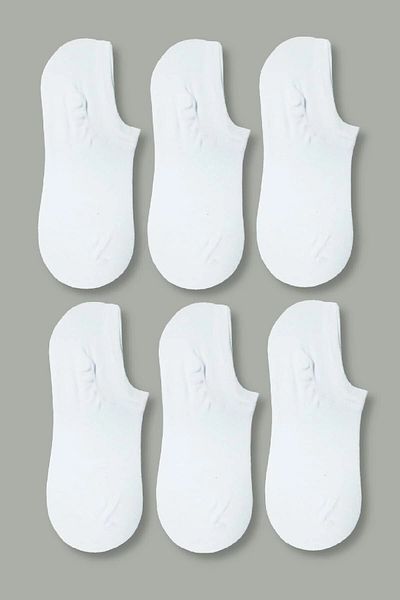 socksbox Γυναικείες λευκές κάλτσες 6 ζευγαριών οικονομικά αόρατα πάνινα παπούτσια από μπαμπού