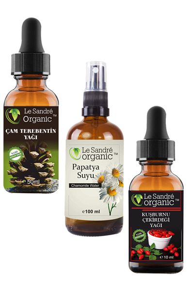 Le'Sandre Organics ماء البابونج وزيت تربنتين الصنوبر - بذور ثمر الورد