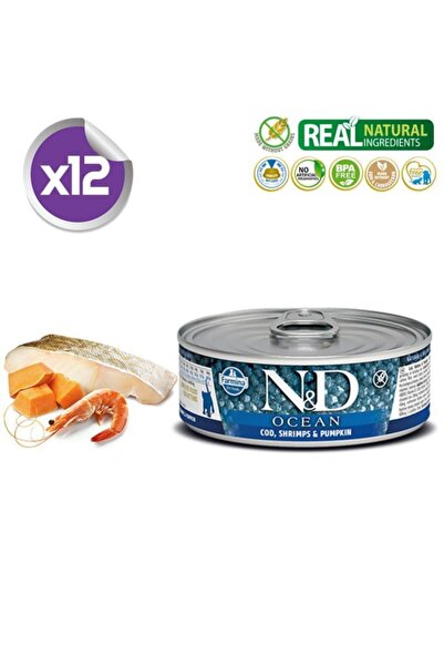 N&D Ocean Tahılsız M.balıklı Karidesli Yavru Kedi Konservesi 80 gr x 12 Adet