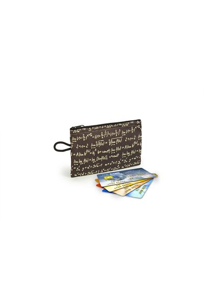 No Muffin For You Brown Woven Fabric Wallet 9.5x14.5 cm