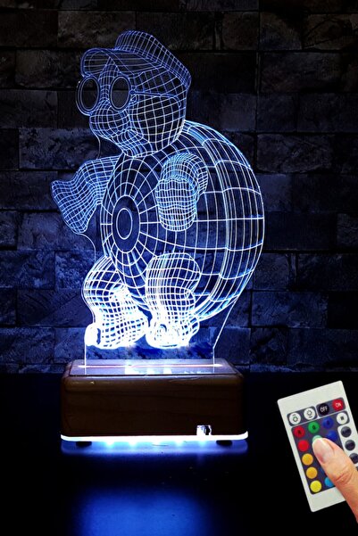 Vipyol Doğumgünü Hediyesi Kaplumbağa 3d Tasarım Gece Lambası 16 Renk