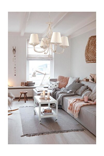 Avonni Avonnı Av-6304-4f Ferforje Boyalı E14 Metal 55cm Klasik Avize