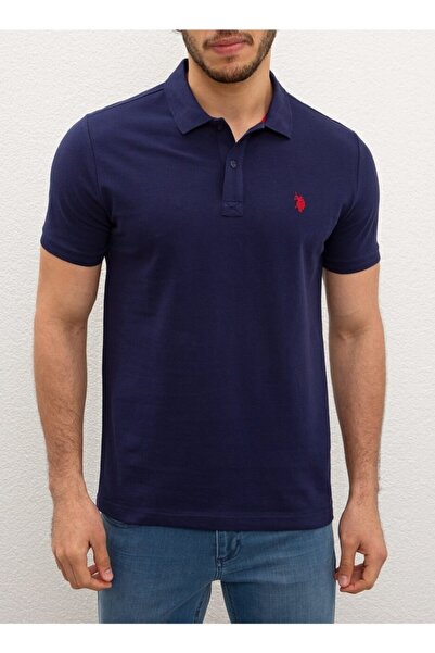 U.S. Polo Assn. تيشيرت رجالي بياقة بولو باللون الأزرق الداكن G081gl011.000954...