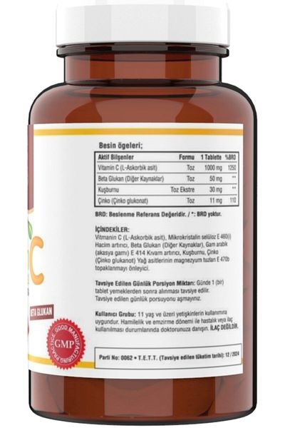 NCS Vitamin C 1000 Mg 120 Tablet Beta Glutan Zinc Rosehip