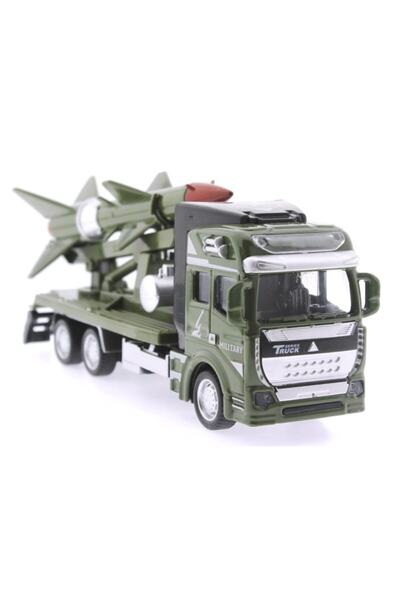 MEGA Sürtmeli Die Cast Metal Füze Rampalı Askeri Kamyon