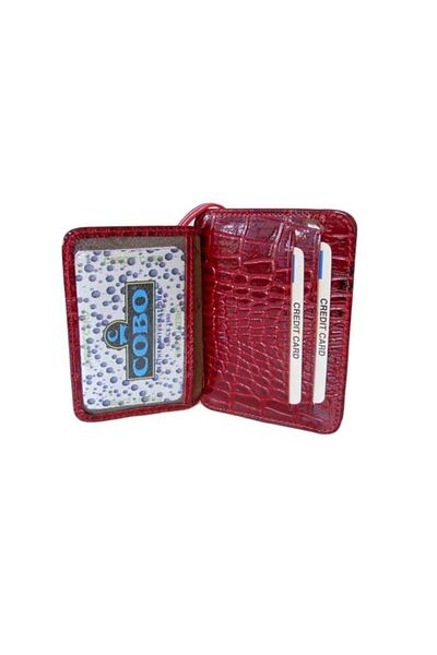 Zenga Men's Red Patent Leather Wallet Credit Card Holder 023-5