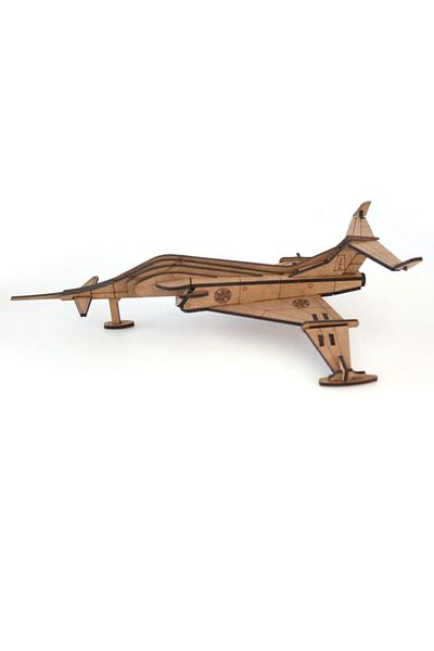 3D SERGİ 3d Wooden Puzzle Angel Interceptor Airplane 47 Pieces