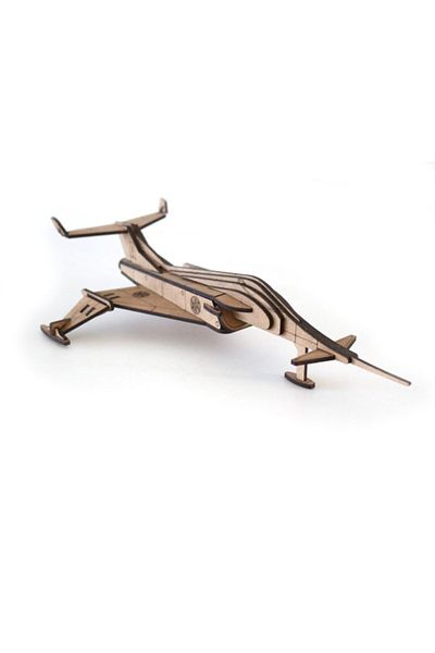 3D SERGİ 3d Wooden Puzzle Angel Interceptor Airplane 47 Pieces