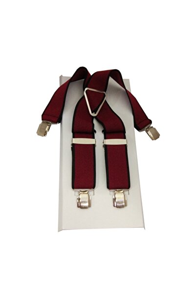 Kemer Dünyası Γερμανική μεταλλική κρεμάστρα παντελονιών με 4 κλιπ, μπορντό πολυτελής