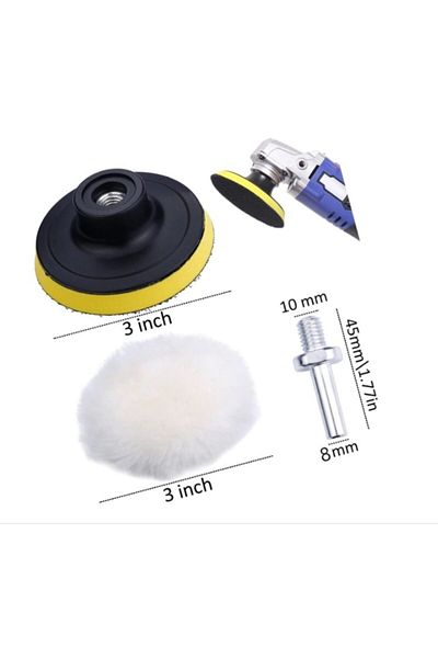 Depolife Auto Vehicle Body Paint 115 mm Velcro Base Paste Polish Bone Polishing Set Drill Compatible Sandpaper