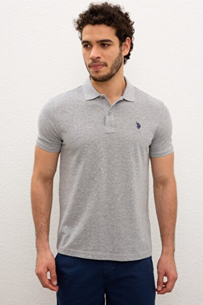 U.S. Polo Assn. Men's Light Gray Polo Neck T-shirt