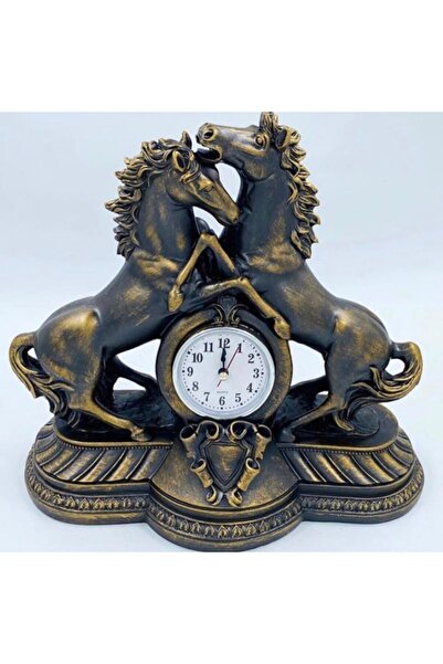 Genel Markalar Mega Boy Polyester Saat Dekoratif Atlı Biblo