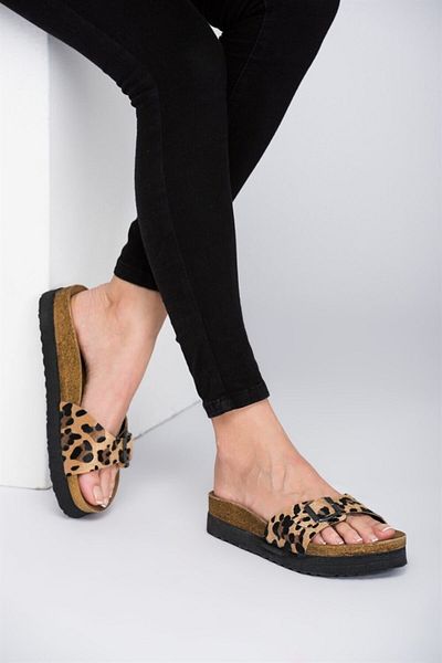 Fox Shoes Leoparden-Damenhausschuhe D777824402