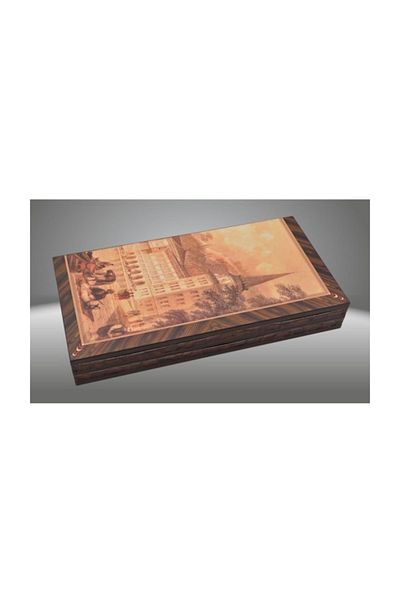 Ks Games Backgammon with Wooden Istanbul Tower and View
