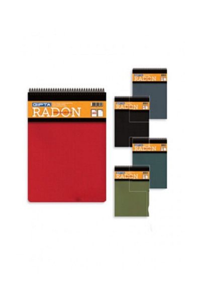 Gıpta 100 de coli A5 Radon Top-Down Spiral Copertă din plastic Bloc de note cu rigle 2765
