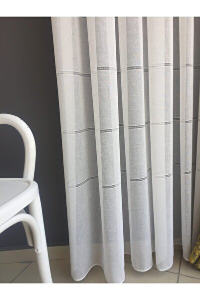 La Rose Des Sables Keten Şeffaf Şeritli Tül 200x260 Cm