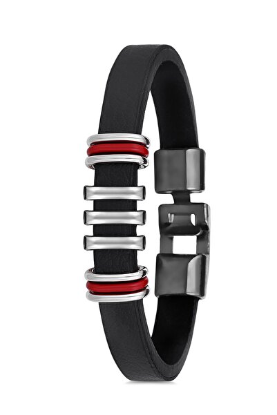 Marka7 سوار رجالي باللون الأسود في علبة هدية