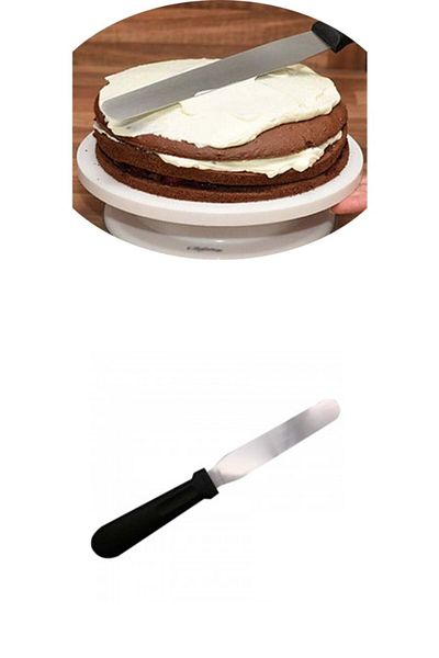 yeni11 Flat Cake Plastering Spatula 20 Cm Oval Tip Spatula