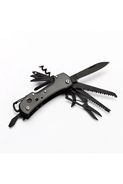 valkyrie Çok Fonksiyonlu Siyah Isviçre Kamp Cep Çakısı