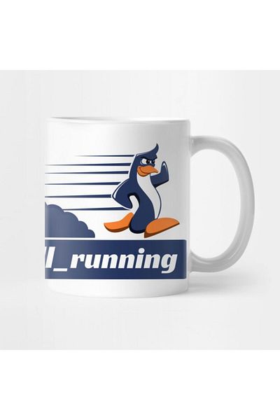TatFast كوب تشغيل Linux Penguin، هدية، مهر، حامل عرض