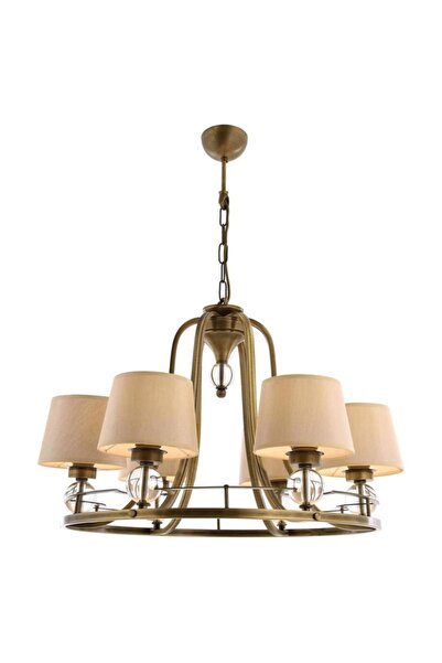 Avonni AV-1597-6ES Eskitme Kaplama Modern Avize E27 Metal Cam H: 85 cm, Ø: 65 cm