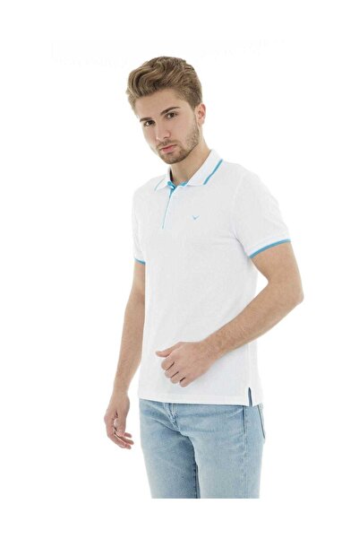 Cazador Men's White Polo Neck T-shirt-19YCEEOM4614