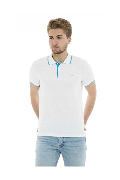 Cazador Men's White Polo Neck T-shirt-19YCEEOM4614