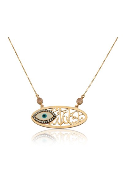 Kybele Jewellery , 22 Ayar Altın Kaplama Gümüş Nazarlı Maşallah Kolye