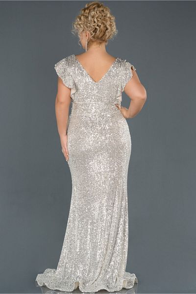 Abiyefon Women's Mink Sequin Plus Size Fish Evening Dress Abu1045