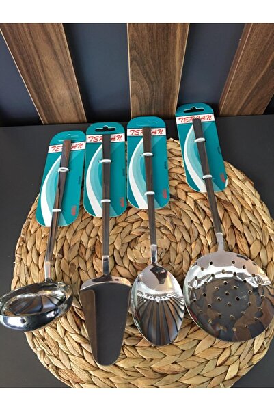 TERCAN Kevgir Kepçe Kaşık Spatula Takımı