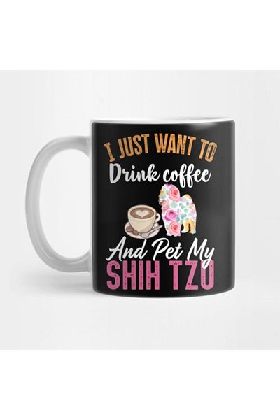 TatFast Funny Dog & Coffee Lovers Gift - I Just Want To Drink Coffee And Pet My Toy Poodle Mug