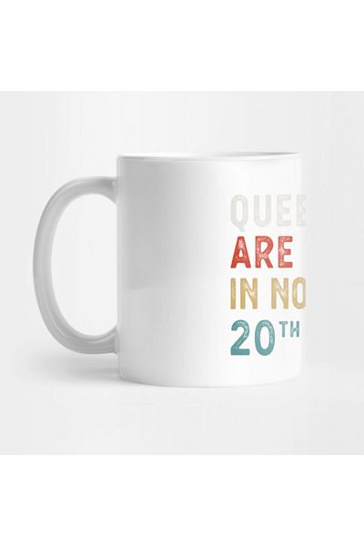TatFast Queens Are Born in February 20 Th Vintage Retro Birthday Mug