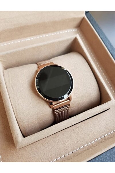 Spectrum Rose Gold Hasır Mıknatıslı Kordon Dokunmatik Ekranlı Kadın Saati