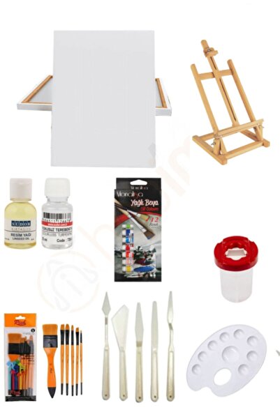 GLANCE Masaüstü Şövale Yağlı Boya Seti 25x35 25x35-masaüstü Tuval Set