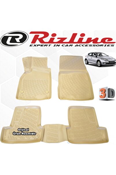 Rizline Renault Megane 3 Hb 3d Paspas Havuzlu 2009 - 2016 Arası Bej 4 Parça Set