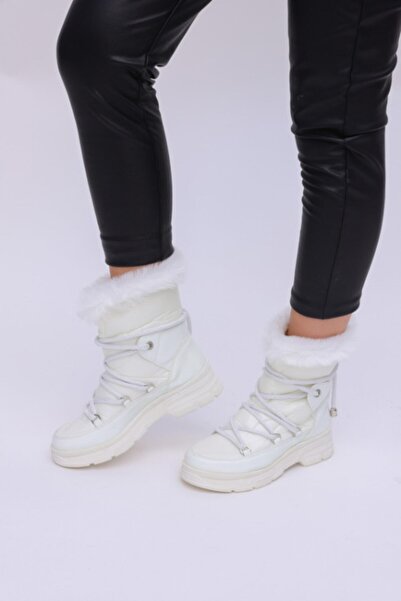 ANGELİNA JONES Kadın Beyaz Suni Deri Bot