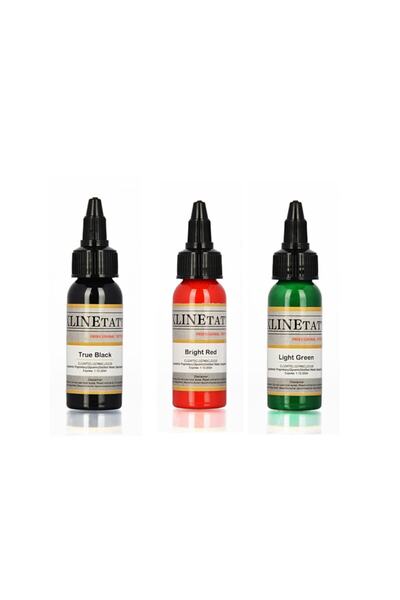 XLINETATTOO 1 Oz Xlinetattoo Dövme Boyası Seti 3 x 30 ml Dövme Mürekkebi