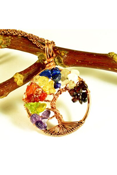 mba handmade jewelry 7 شقرا الحجر الطبيعي الريكي شجرة الحياة قلادة جمشت Zeber...