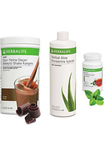 Herbalife Çikolata Shake - Şeftali Çay 50 Gr - Aloe Vera - Thermo Tablet