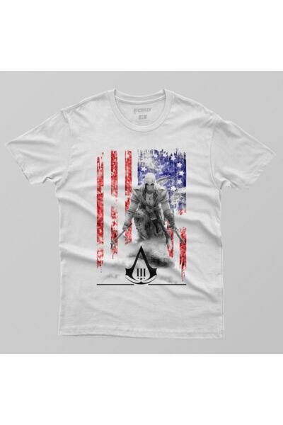 Crazy Tricou pentru bărbați Assassins Creed 3 American Flag