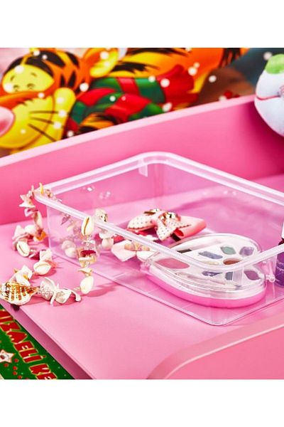 Emr züccaciye 4.9 Lt. 2-Piece World Transparent Bathtub Pan Storage Container