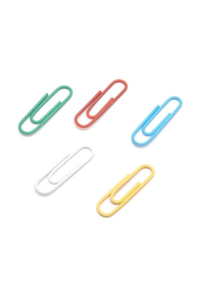 Mas 280 Colored Paper Clips Plastic Covered Length 28 mm (36 Pack)
